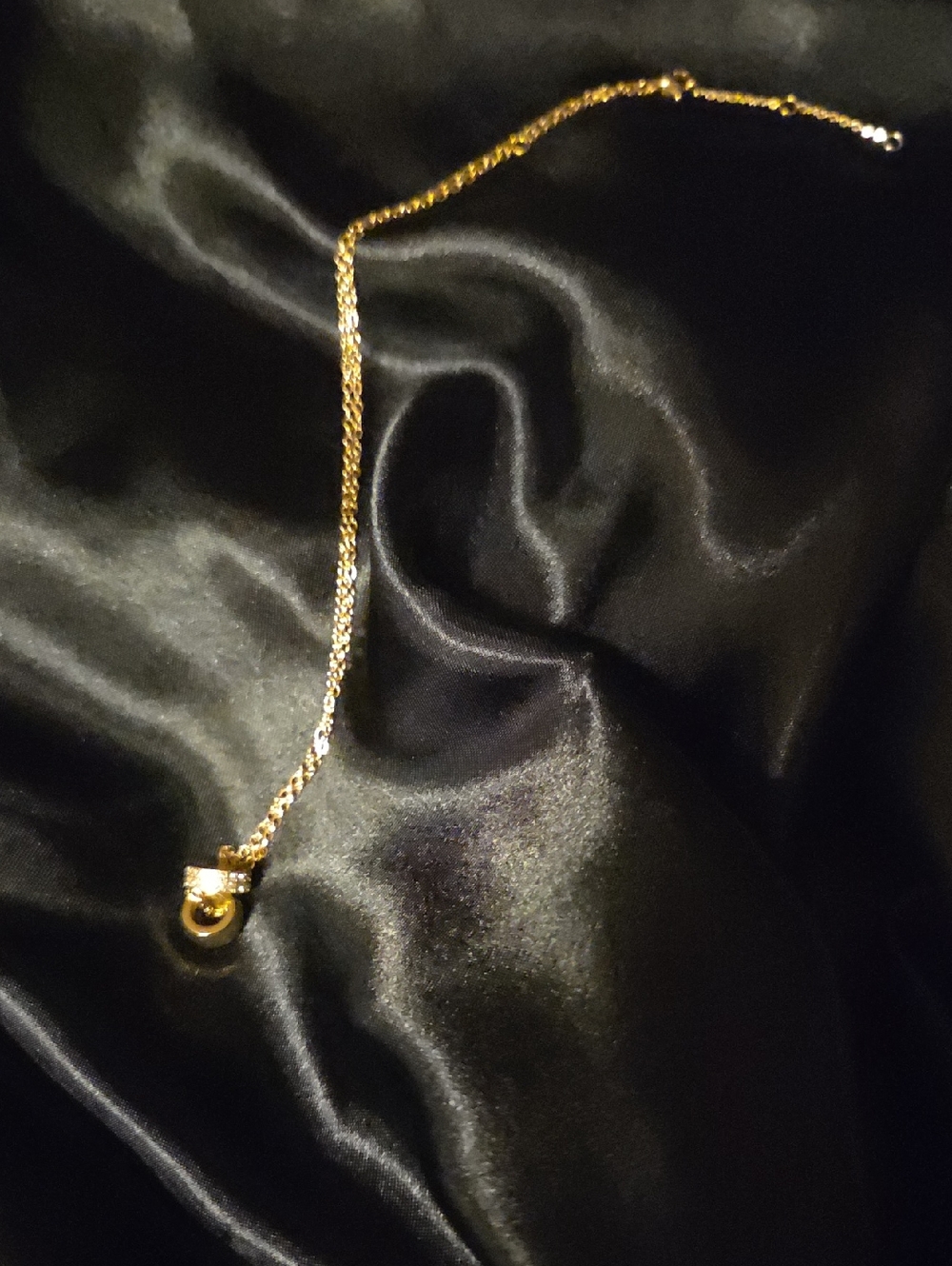 Elegant Gold Double Ring Pendant Necklace - Women Jewelry